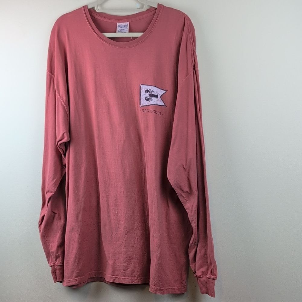 Comfort Wash Natucket Graphic Long Sleeve Tee Size XXL Nantucket Red Cotton